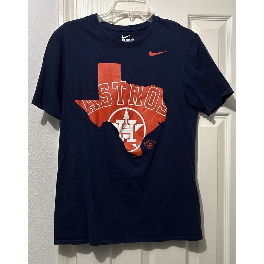 The Nike Tee Houston Astros T-shirt Athletic Cut Size Medium 100% Cotton MLB